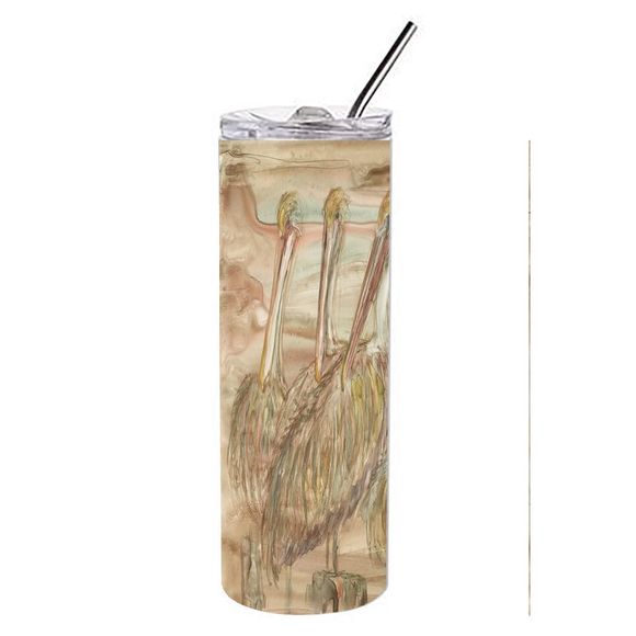 Brown Pelicans Stainless Steel 20 oz Skinny Tumbler - Picture 2 of 4